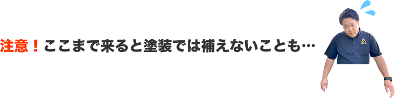 注意！ここまで来ると塗装では補えないことも…